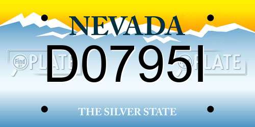D0795I Nevada License Plate