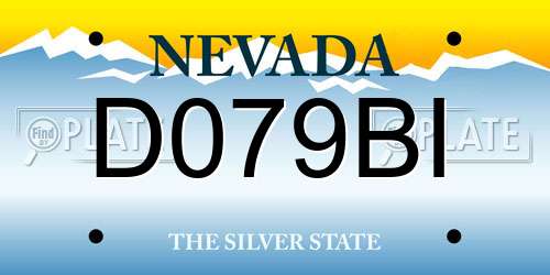 D079BI Nevada License Plate