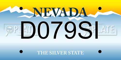 D079SI Nevada License Plate