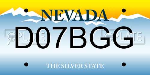 D07BGG Nevada License Plate