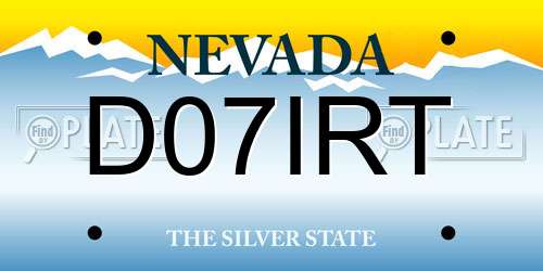 D07IRT Nevada License Plate