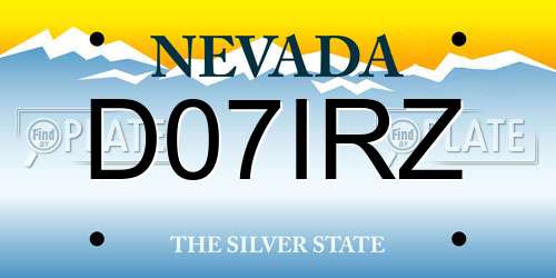D07IRZ Nevada License Plate