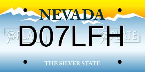 D07LFH Nevada License Plate