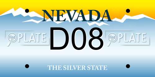 D08 Nevada License Plate