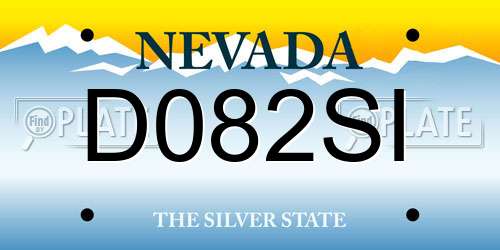 D082SI Nevada License Plate