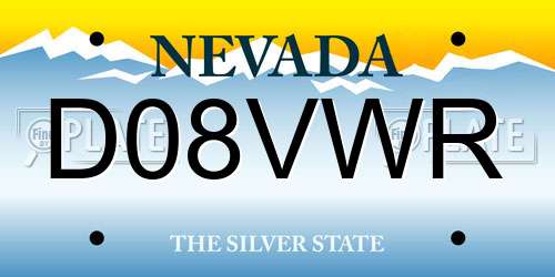 D08VWR Nevada License Plate