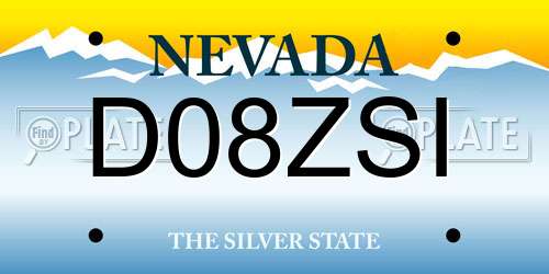 D08ZSI Nevada License Plate