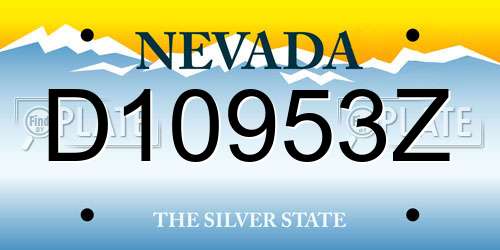 D10953Z Nevada License Plate