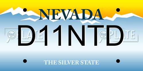 D11NTD Nevada License Plate