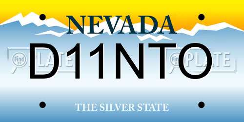 D11NTO Nevada License Plate