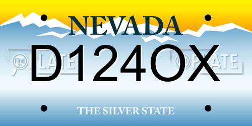D124OX Nevada License Plate
