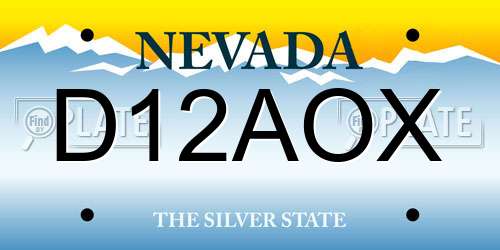 D12AOX Nevada License Plate