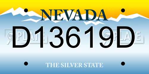 D13619D Nevada License Plate