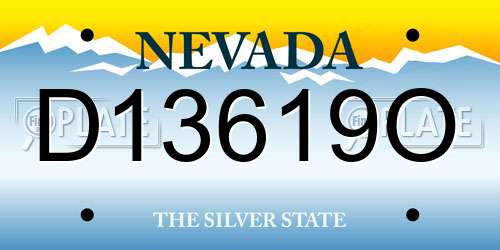D13619O Nevada License Plate