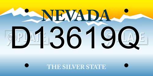 D13619Q Nevada License Plate