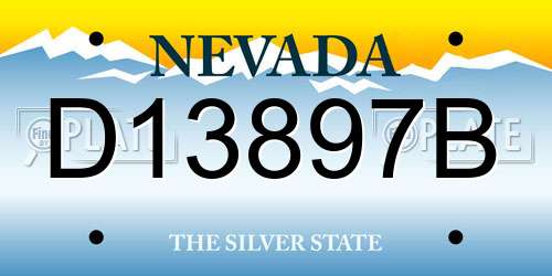 D13897B Nevada License Plate