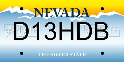 D13HDB Nevada License Plate