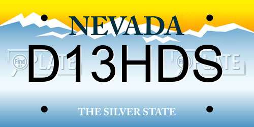 D13HDS Nevada License Plate
