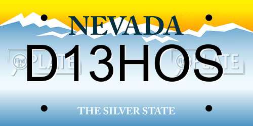 D13HOS Nevada License Plate