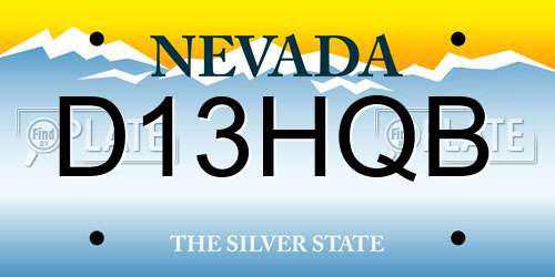 D13HQB Nevada License Plate