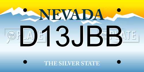 D13JBB Nevada License Plate