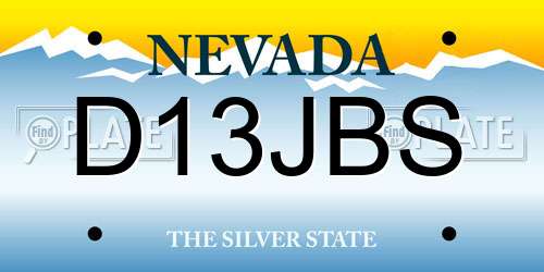 D13JBS Nevada License Plate
