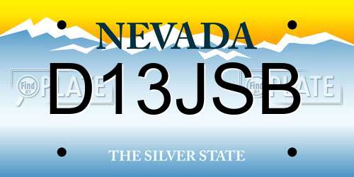 D13JSB Nevada License Plate