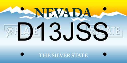 D13JSS Nevada License Plate
