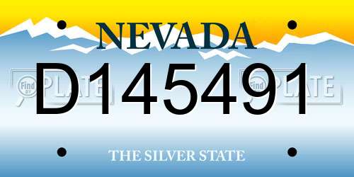 D145491 Nevada License Plate