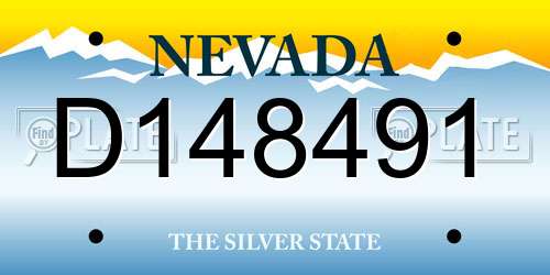 D148491 Nevada License Plate