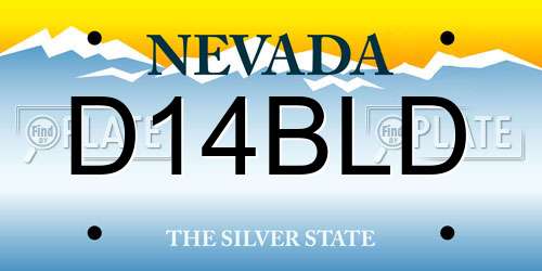 D14BLD Nevada License Plate