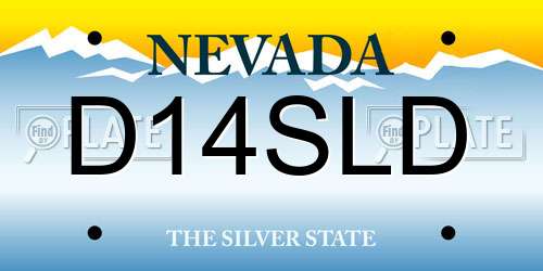 D14SLD Nevada License Plate