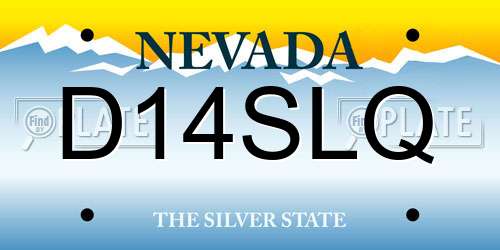 D14SLQ Nevada License Plate