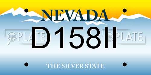 D158II Nevada License Plate
