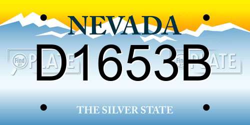 D1653B Nevada License Plate