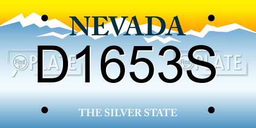 D1653S Nevada License Plate