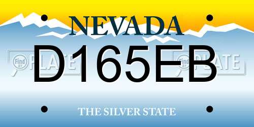 D165EB Nevada License Plate