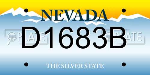 D1683B Nevada License Plate