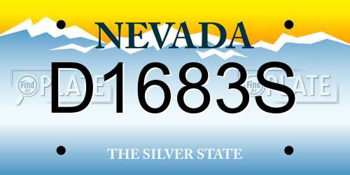D1683S Nevada License Plate
