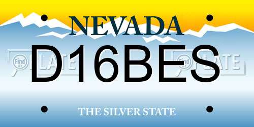 D16BES Nevada License Plate