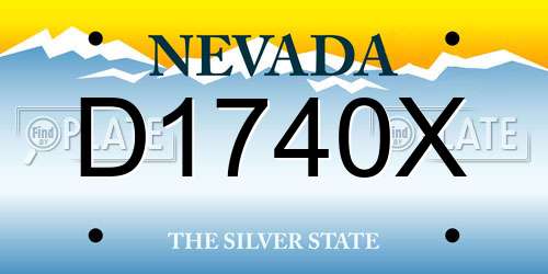 D1740X Nevada License Plate