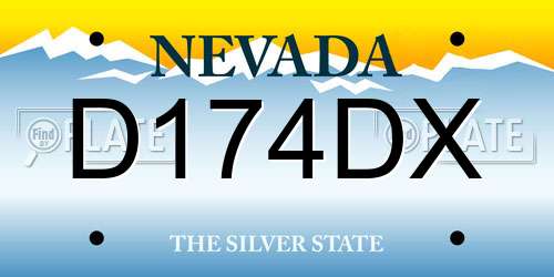 D174DX Nevada License Plate