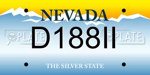 D188II Nevada License Plate