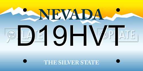 D19HVT Nevada License Plate