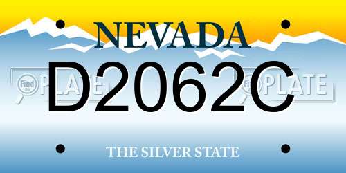 D2062C Nevada License Plate