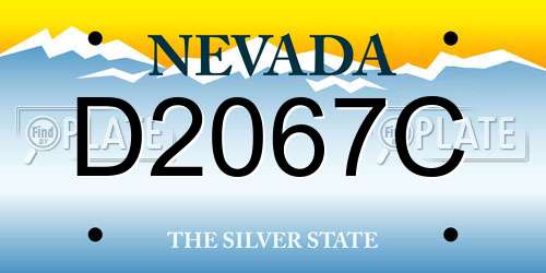 D2067C Nevada License Plate