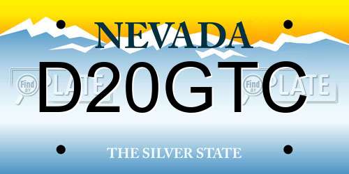 D20GTC Nevada License Plate