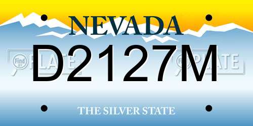 D2127M Nevada License Plate