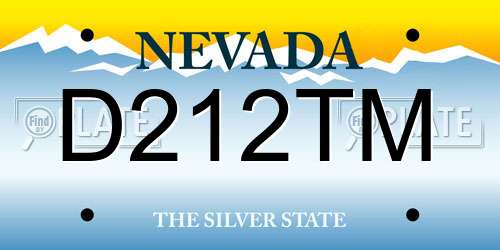 D212TM Nevada License Plate