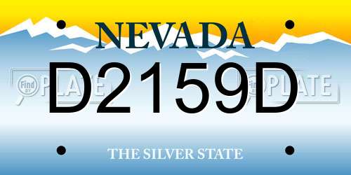 D2159D Nevada License Plate